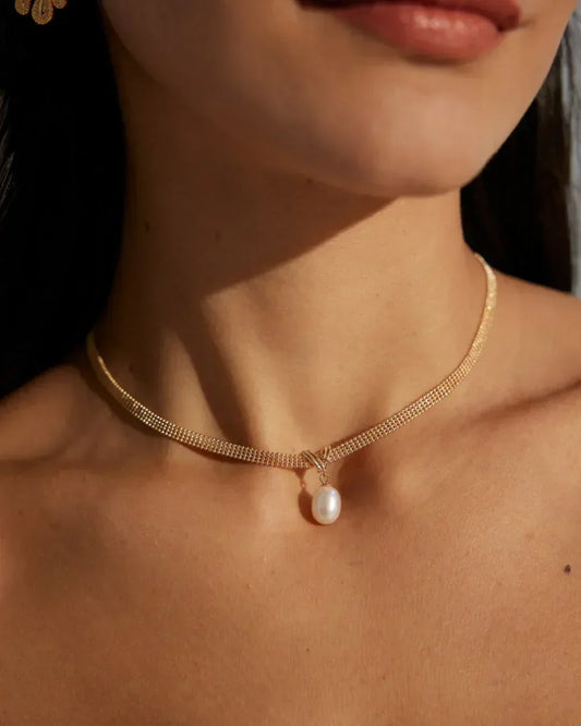 Vintage Pearl Choker Necklace - SOLIS MOOD