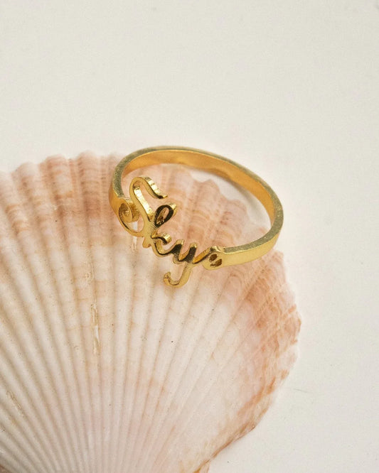 Personalized 18K Gold Vermeil Letter Ring — Custom Initial Jewelry - SOLIS MOOD