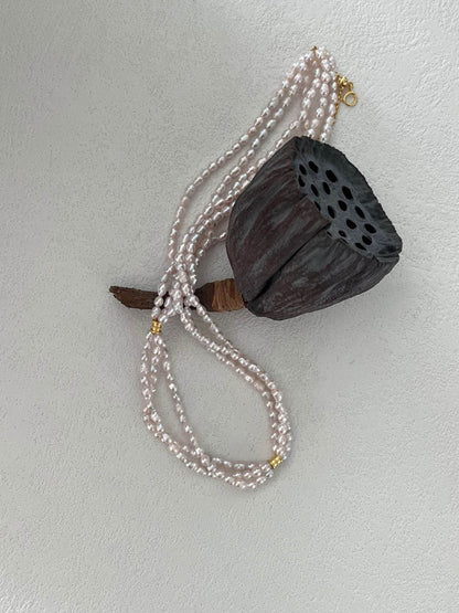 Triple Pink Pearl Dream Necklace - SOLIS