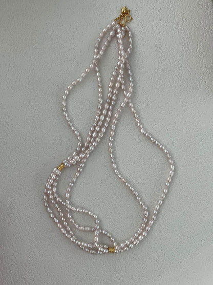 Triple Pink Pearl Dream Necklace - SOLIS
