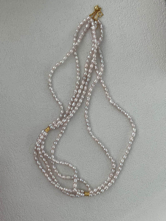 Triple Pink Pearl Dream Necklace - SOLIS