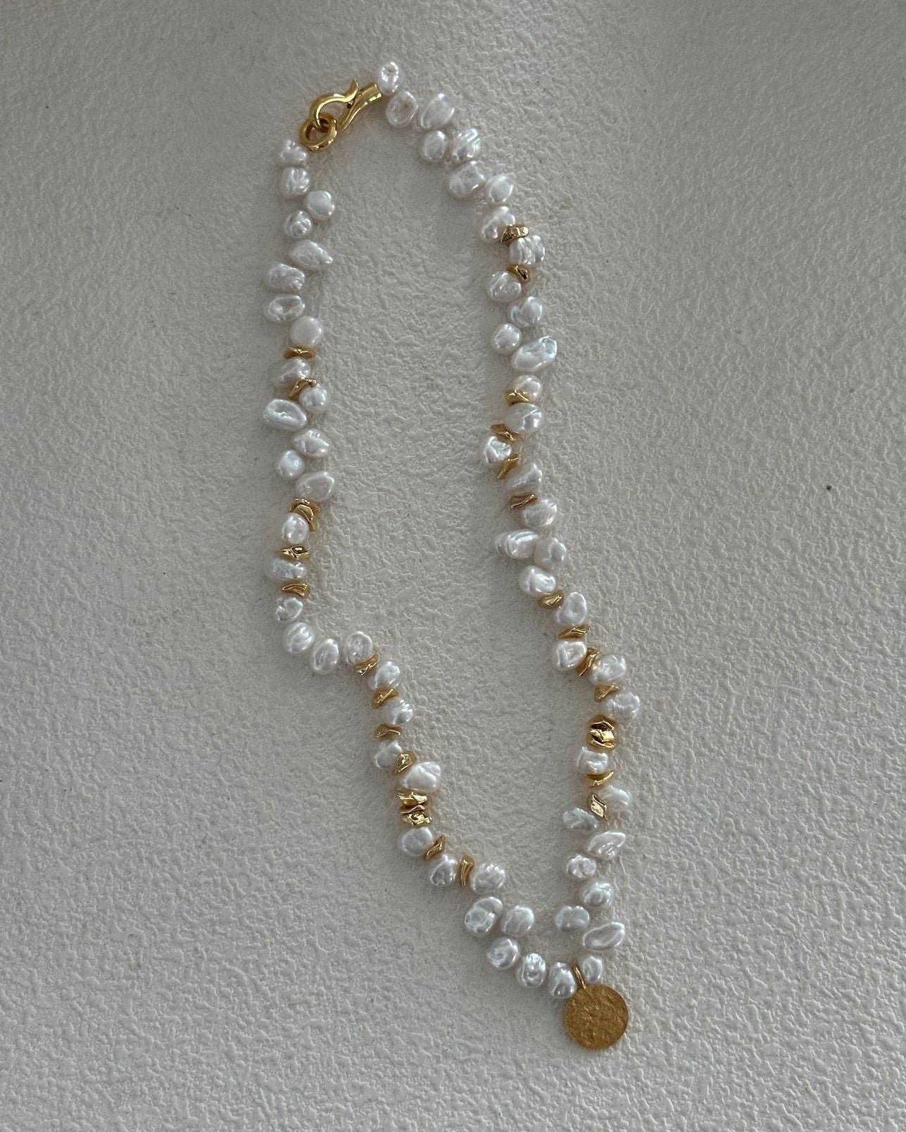 Gold Medallion & Coin Pearl Keshi Set - SOLIS