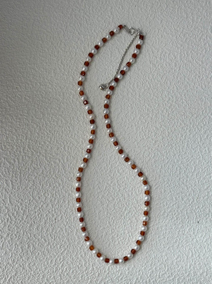 Garnet Glow Pearl Necklace - SOLIS