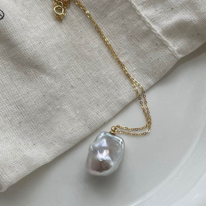 Bold Drop Baroque Pearl Necklace - SOLIS