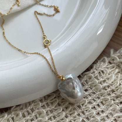 Bold Drop Baroque Pearl Necklace - SOLIS