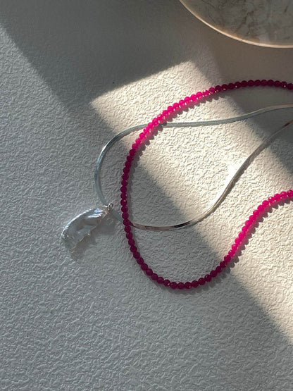 Deep Garnet Bead Necklace - SOLIS