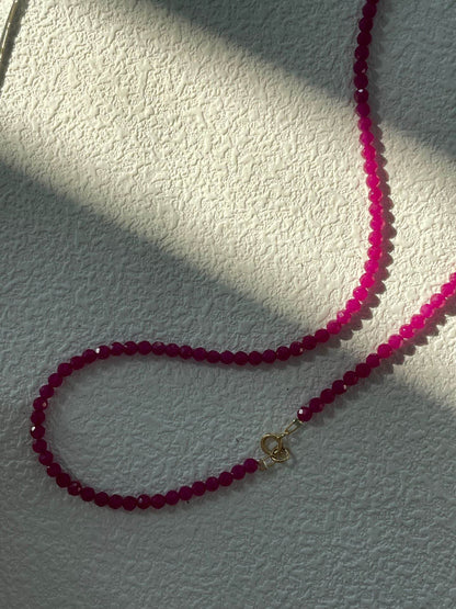 Deep Garnet Bead Necklace - SOLIS