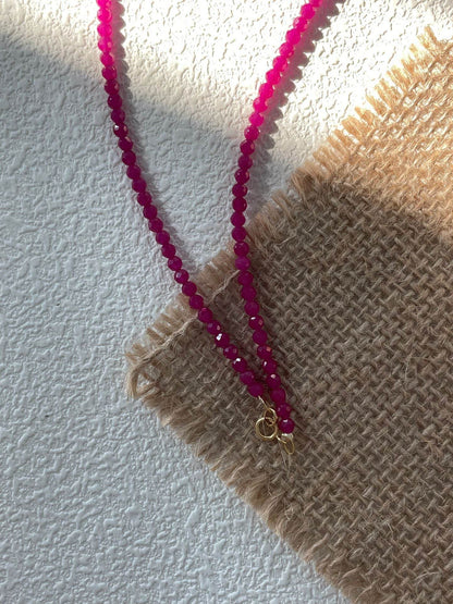 Deep Garnet Bead Necklace - SOLIS