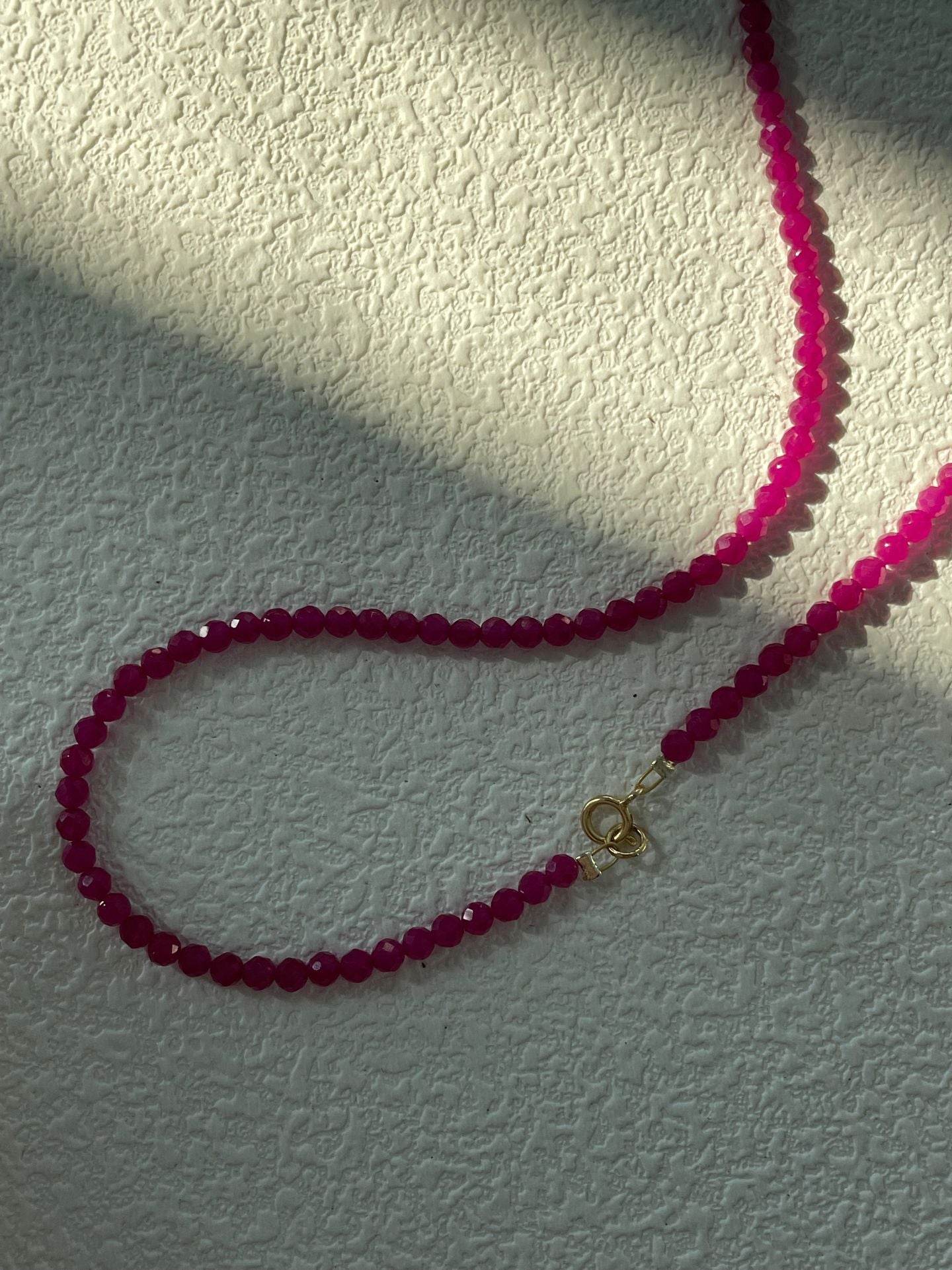 Deep Garnet Bead Necklace - SOLIS