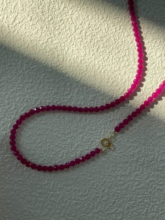 Deep Garnet Bead Necklace - SOLIS