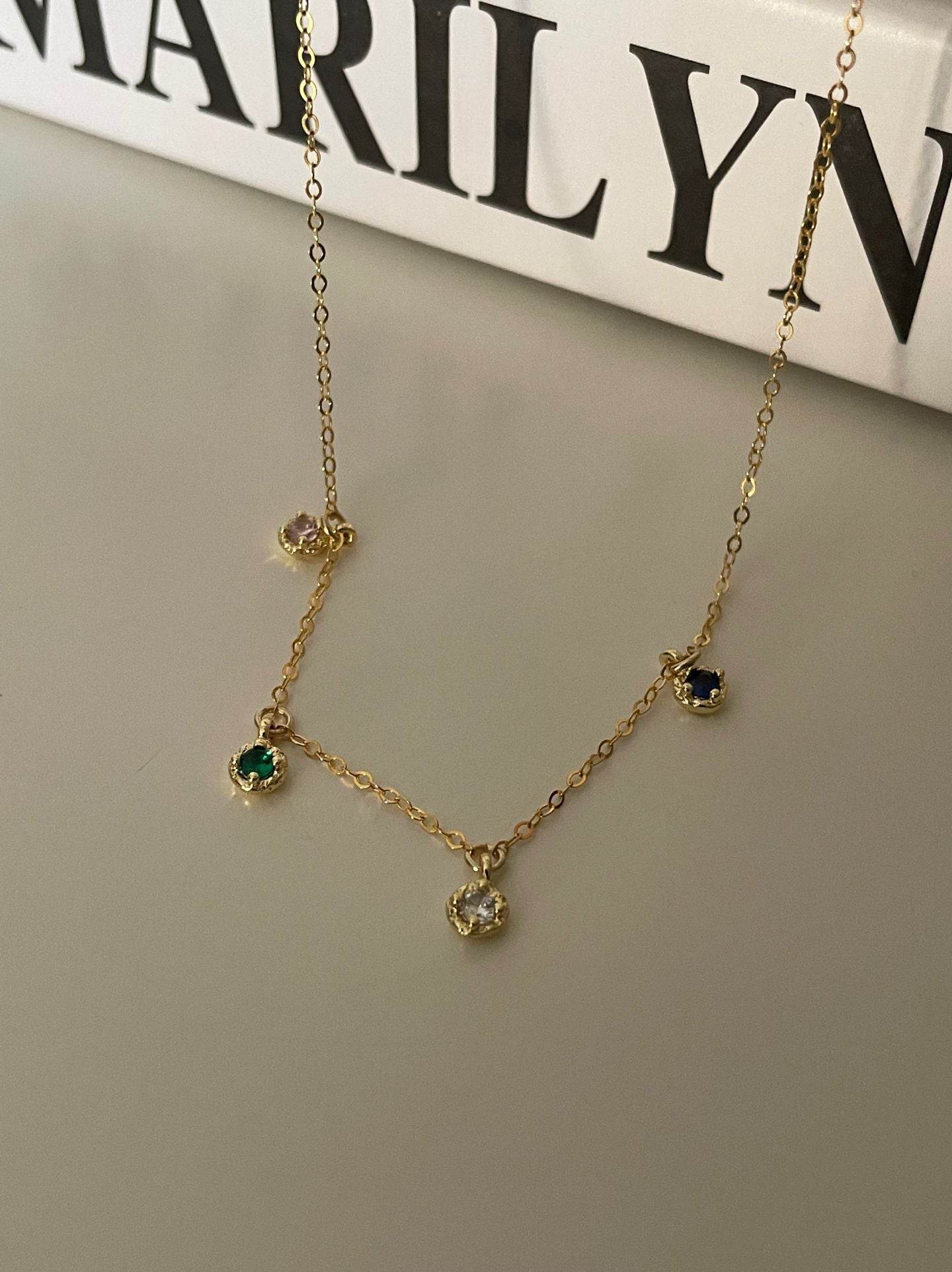 Mini Sparkle Pendant Necklace – 14K Gold-Filled Chain - SOLIS