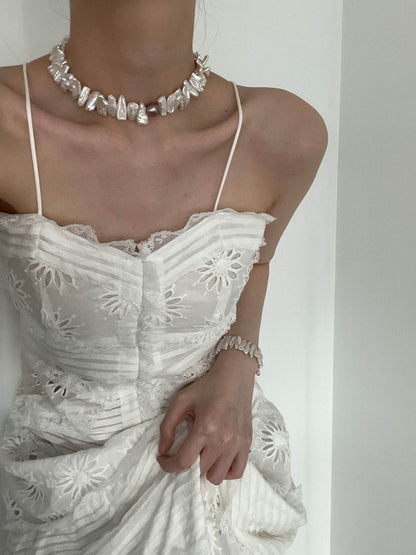 Sunburst Set – Baroque Pearl Necklace & Bracelet Duo - SOLIS