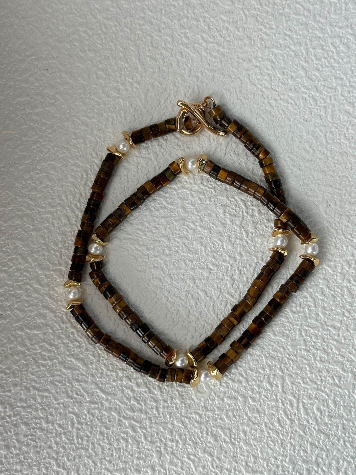 Caramel Stone Pearl Necklace - SOLIS