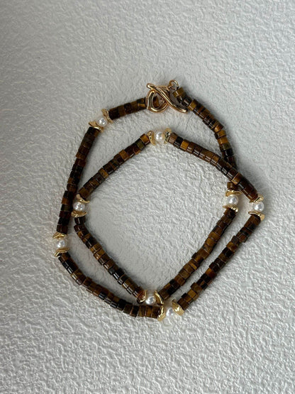 Caramel Stone Pearl Necklace - SOLIS
