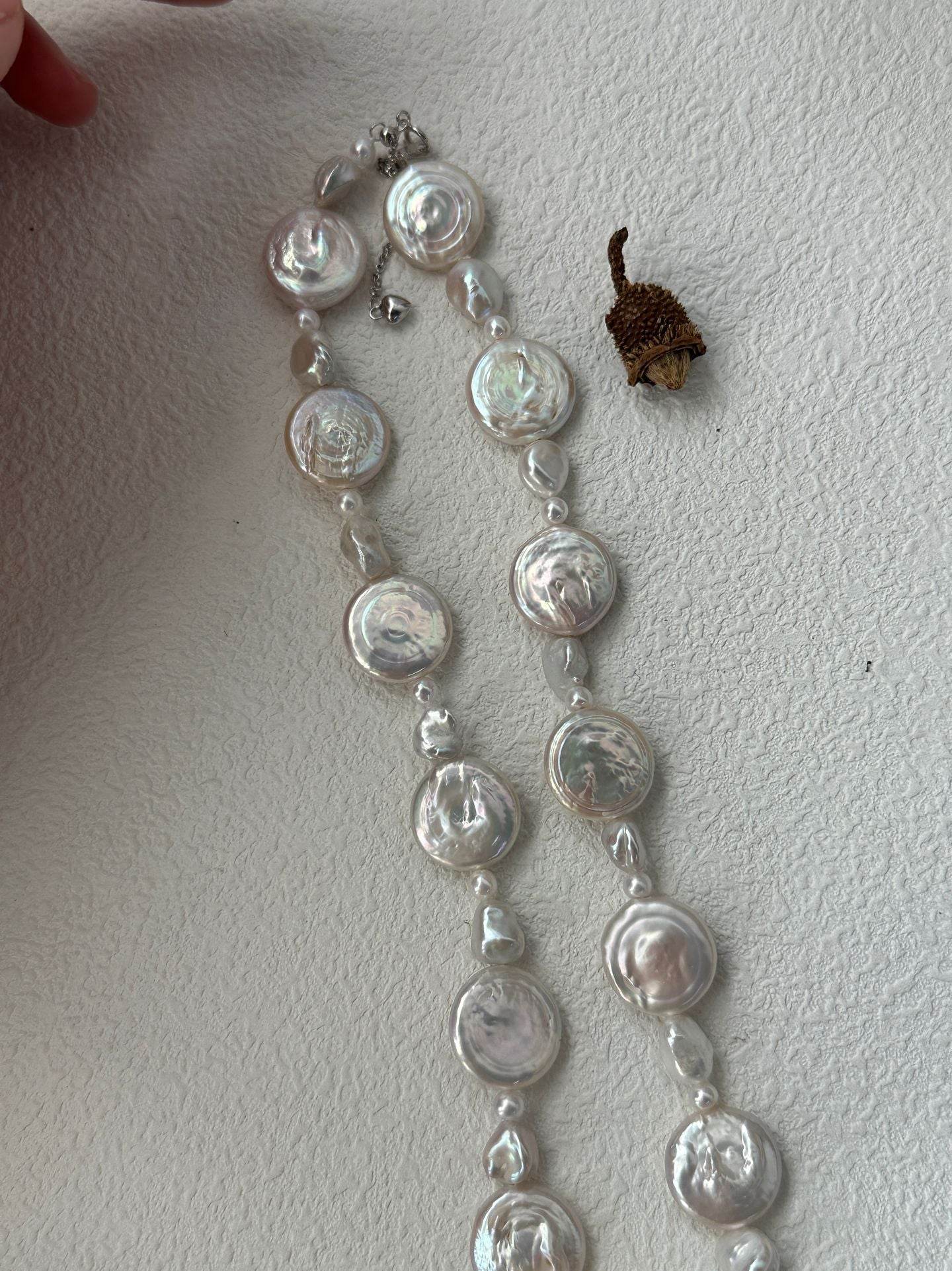 Moon Tides | Coin Baroque Pearl Necklace in 925 Silver - SOLIS