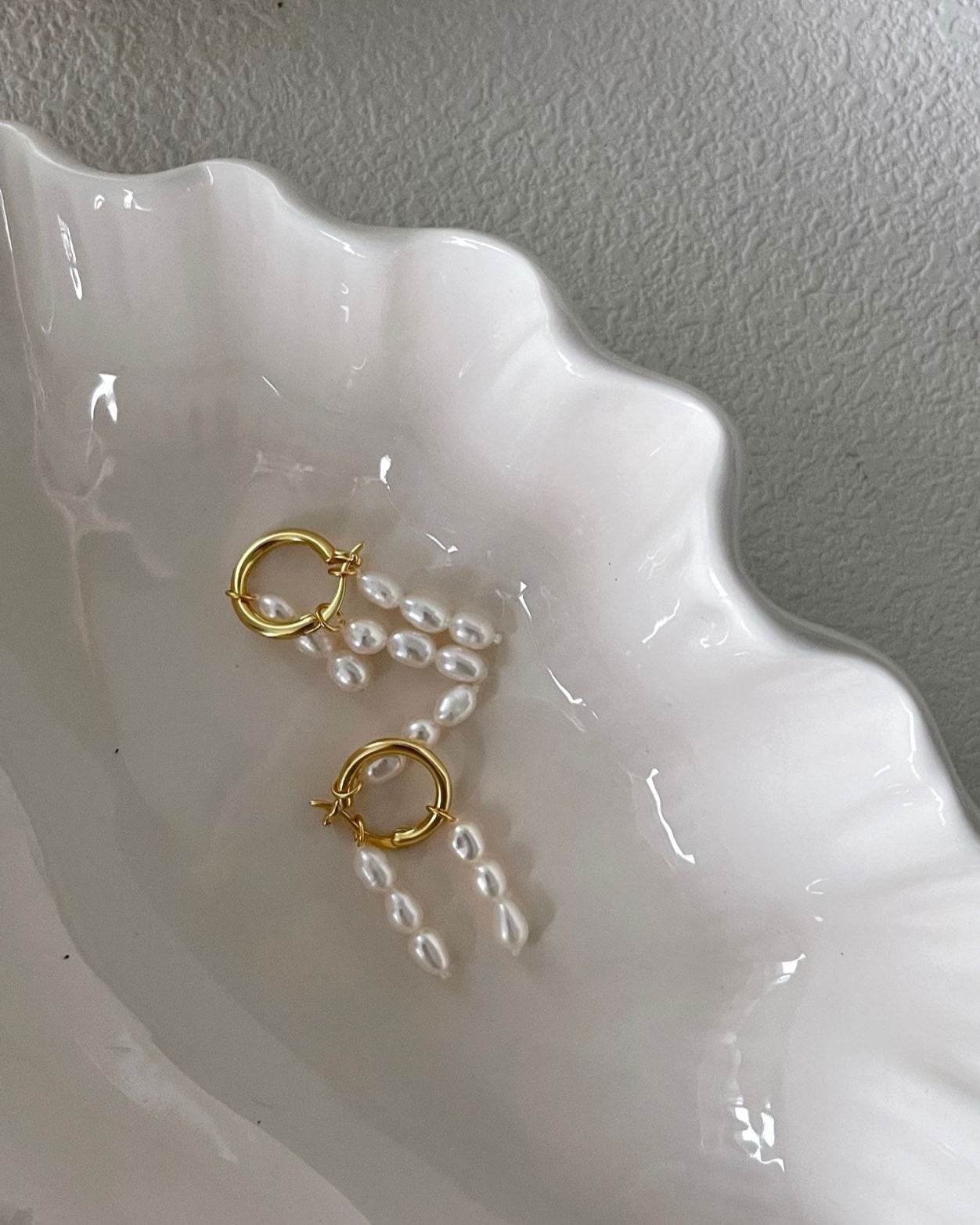 Triple Drop Pearl Earrings - SOLIS