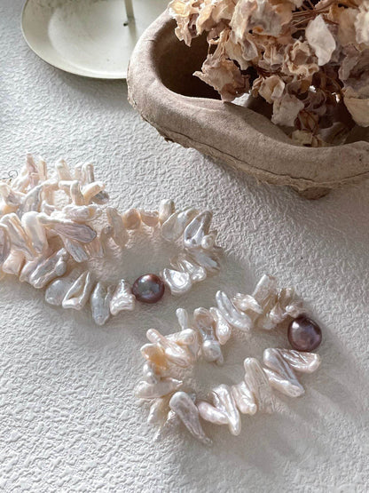 Sunburst Bloom – Petal-Shaped Baroque Pearl Bracelet - SOLIS