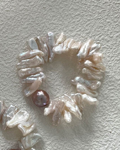 Sunburst Bloom – Petal-Shaped Baroque Pearl Bracelet - SOLIS