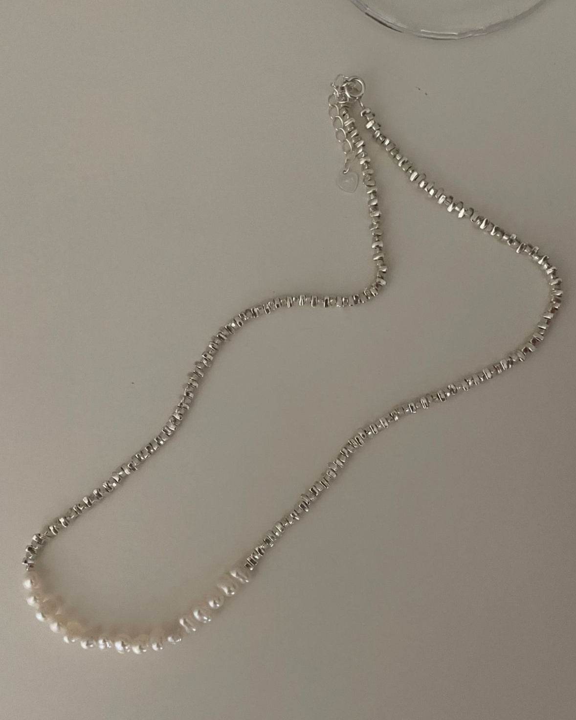 Silver Fragments & Pearl Necklace - SOLIS