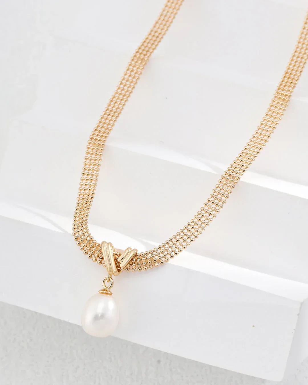 Vintage Gold Pearl Choker – 18K Gold Vermeil on 925 Silver - SOLIS MOOD