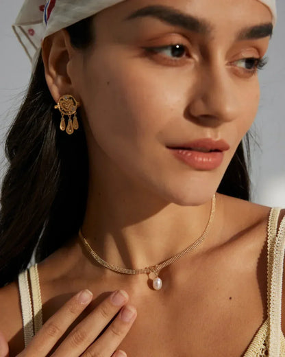 Vintage Pearl Choker – 18K White Gold Vermeil on 925 Silver - SOLIS MOOD