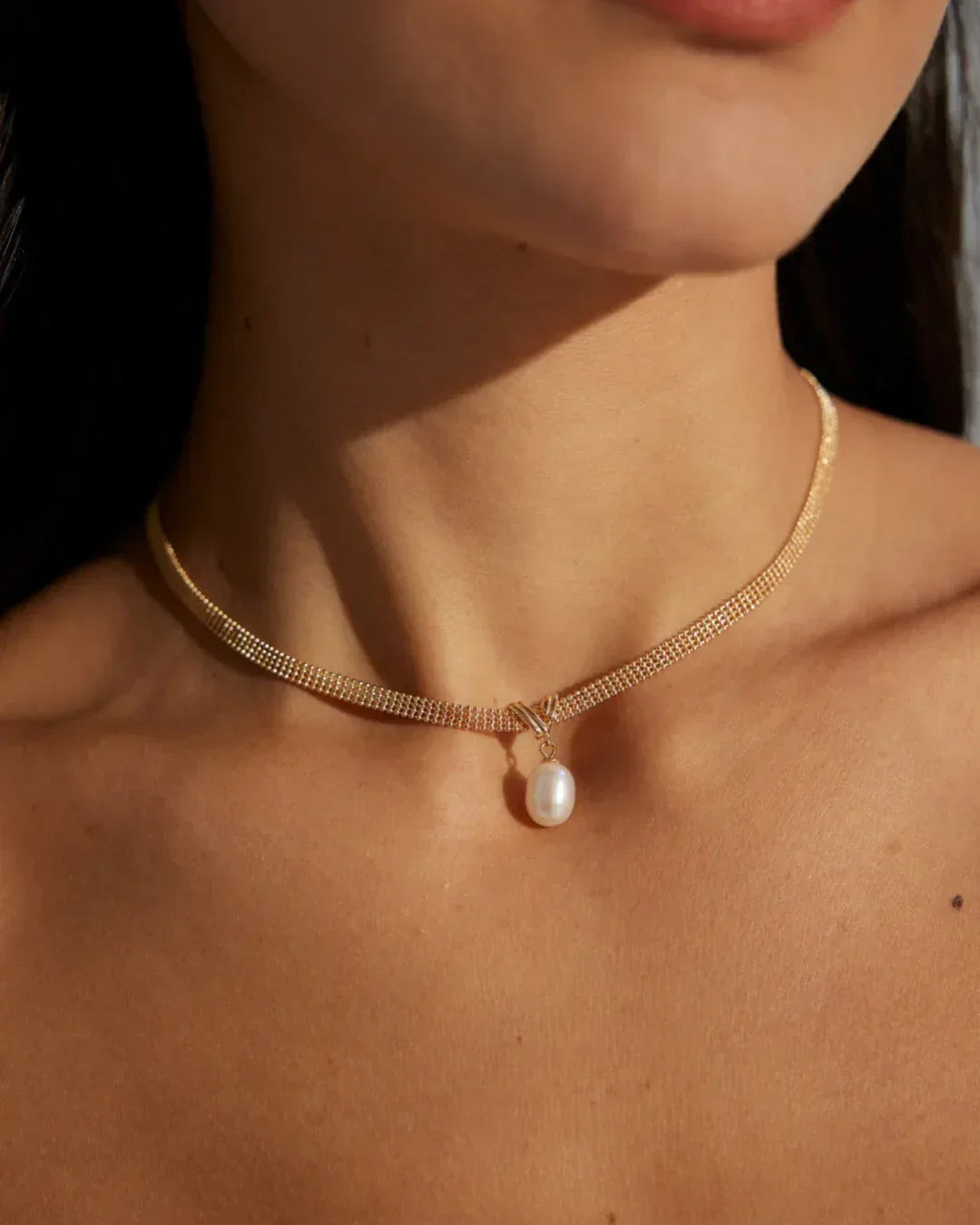 Vintage Pearl Choker – 18K White Gold Vermeil on 925 Silver - SOLIS MOOD