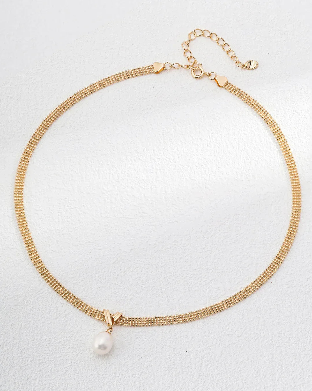 Vintage Gold Pearl Choker – 18K Gold Vermeil on 925 Silver - SOLIS MOOD