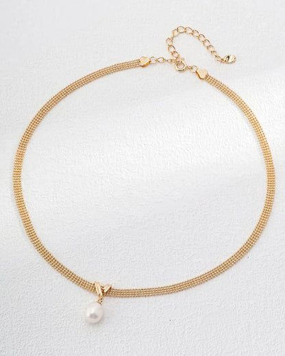 Vintage Gold Pearl Choker – 18K Gold Vermeil on 925 Silver - SOLIS MOOD