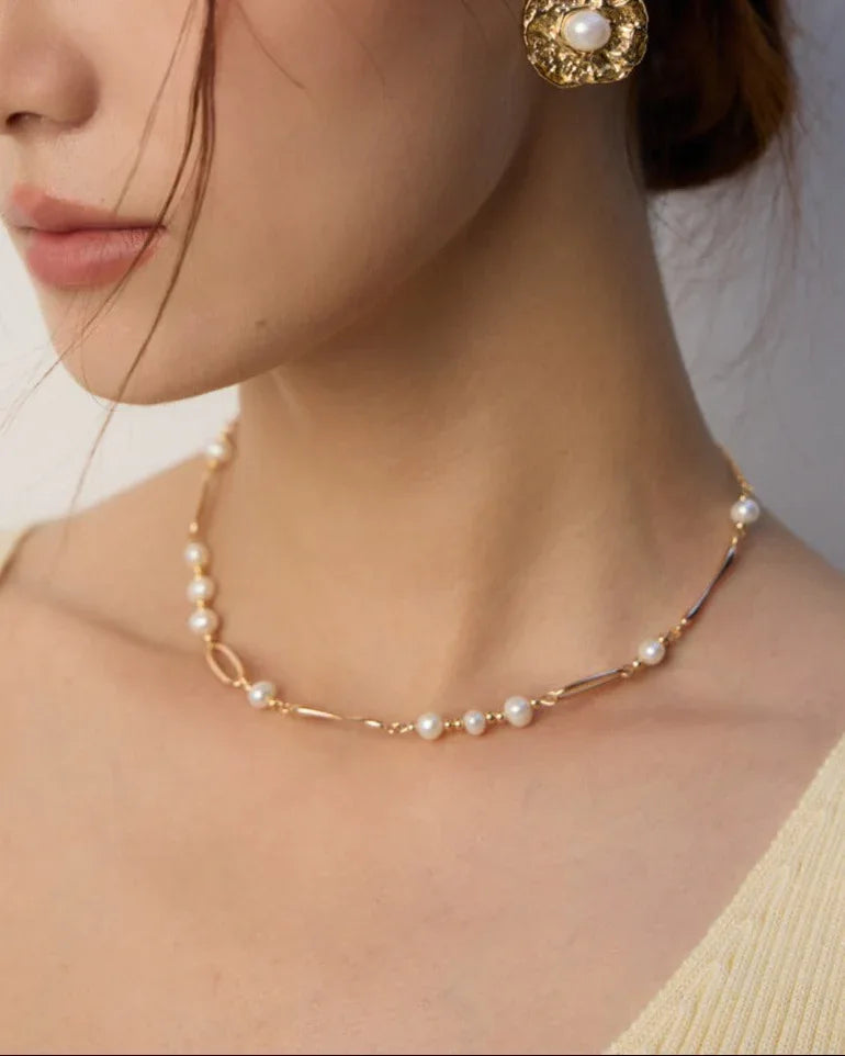 Freshwater Pearl Chain Necklace – 18K Gold Vermeil - SOLIS MOOD