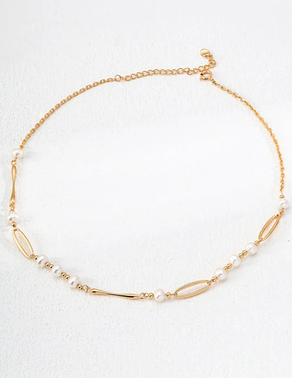 Freshwater Pearl Chain Necklace – 18K Gold Vermeil - SOLIS MOOD