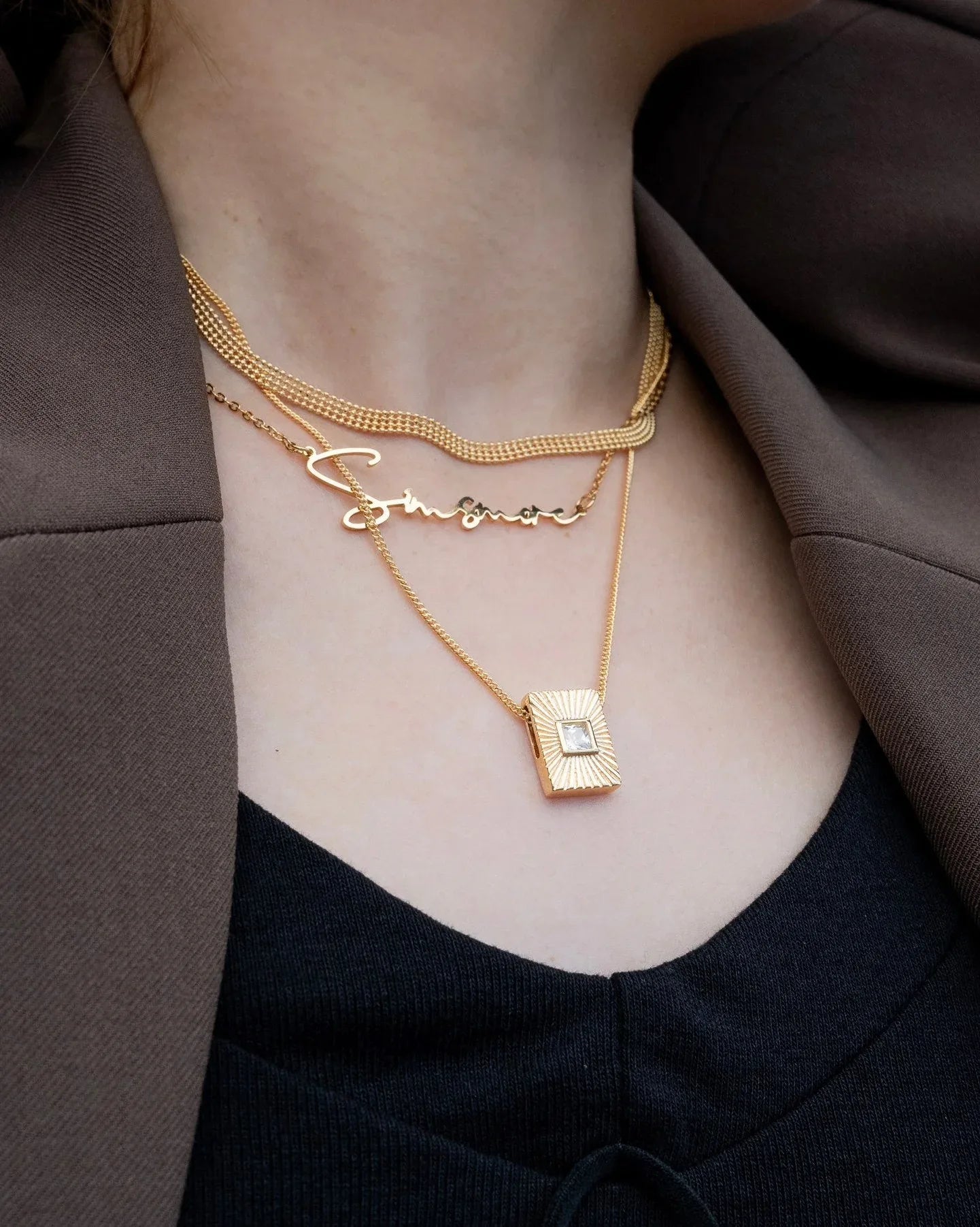 Minimal Custom Name Necklace – 18K Gold Vermeil on 925 Silver - SOLIS MOOD