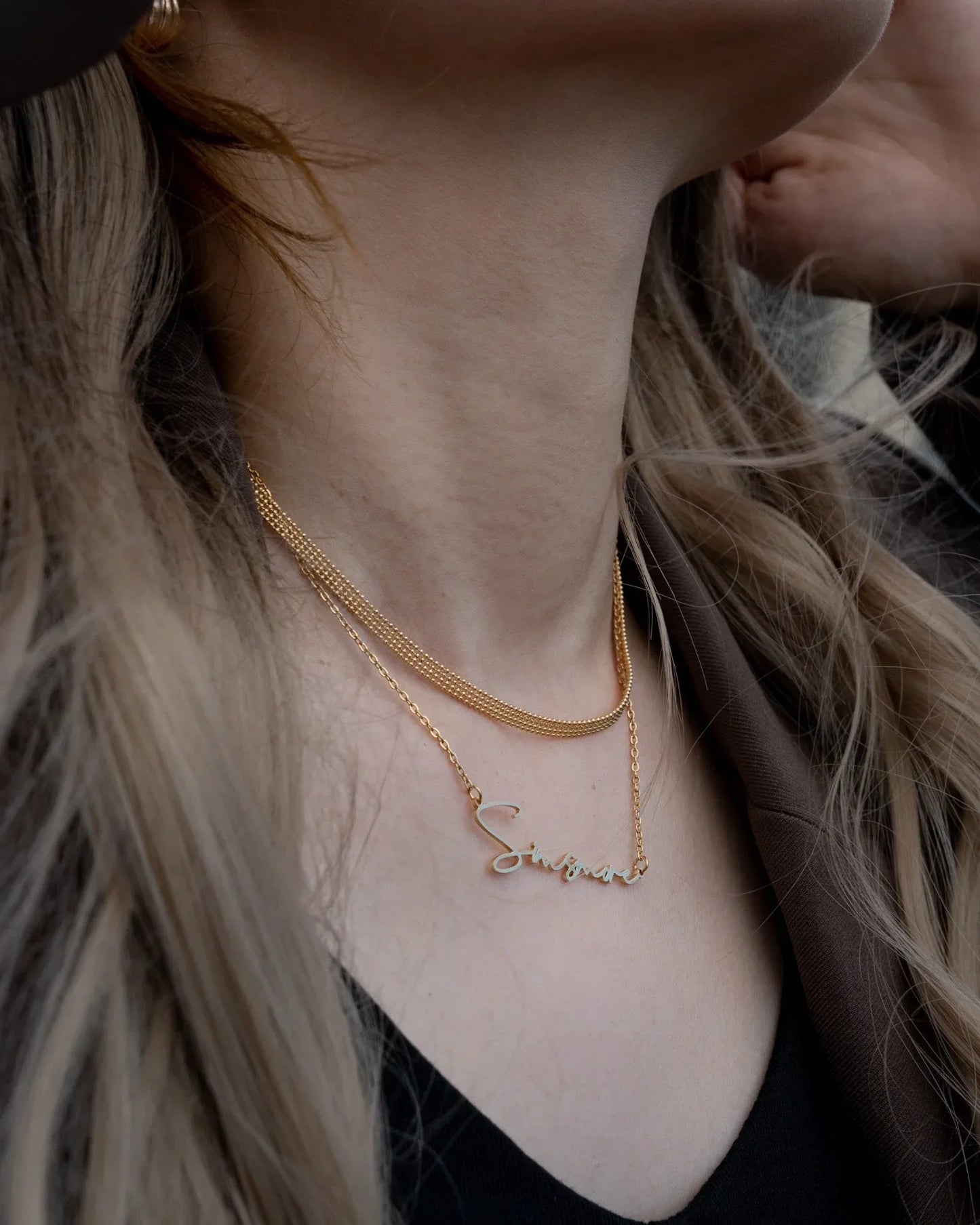 Minimal Custom Name Necklace – 18K Gold Vermeil on 925 Silver - SOLIS MOOD