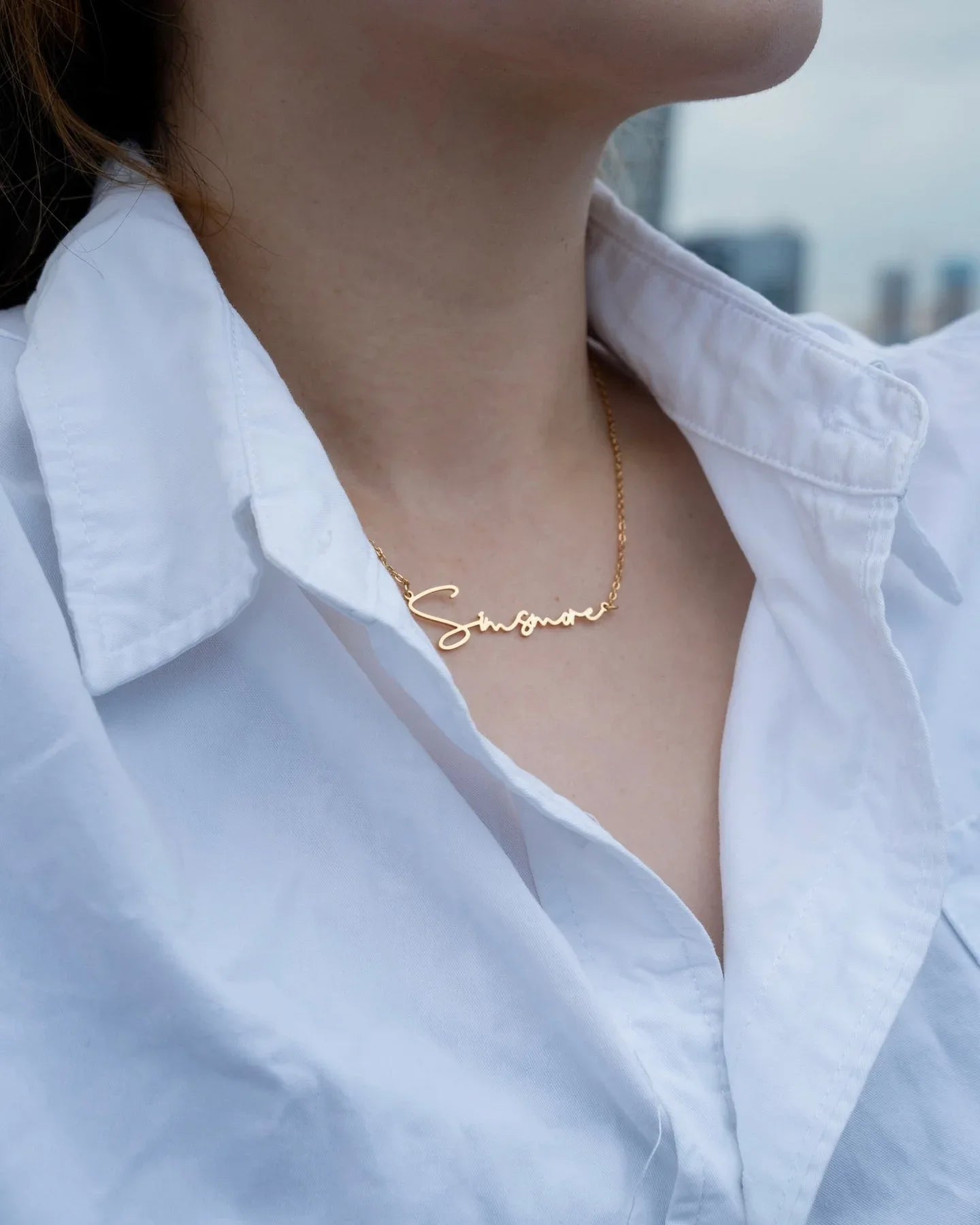 Minimal Custom Name Necklace – 18K Gold Vermeil on 925 Silver - SOLIS MOOD