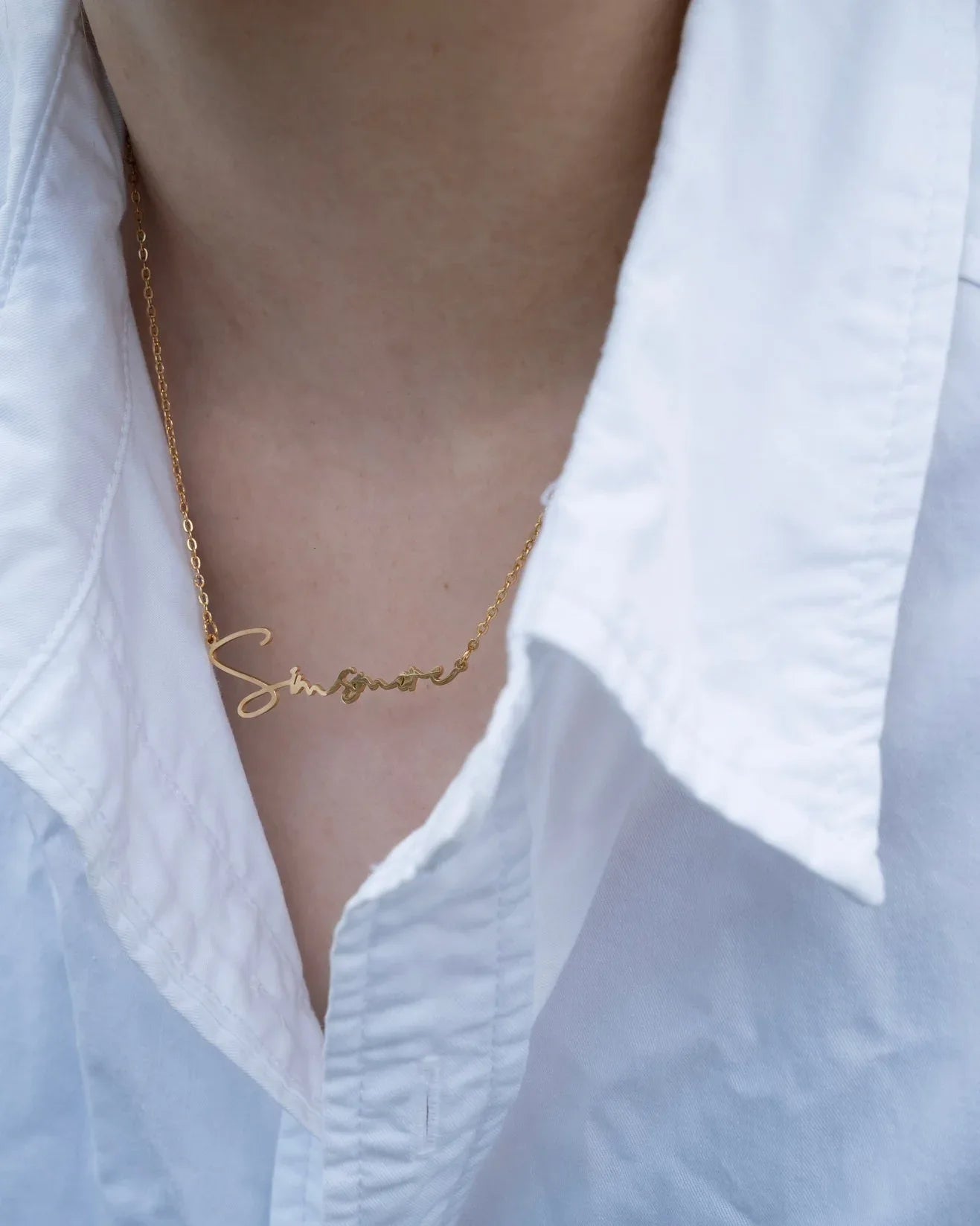 Minimal Custom Name Necklace – 18K Gold Vermeil on 925 Silver - SOLIS MOOD