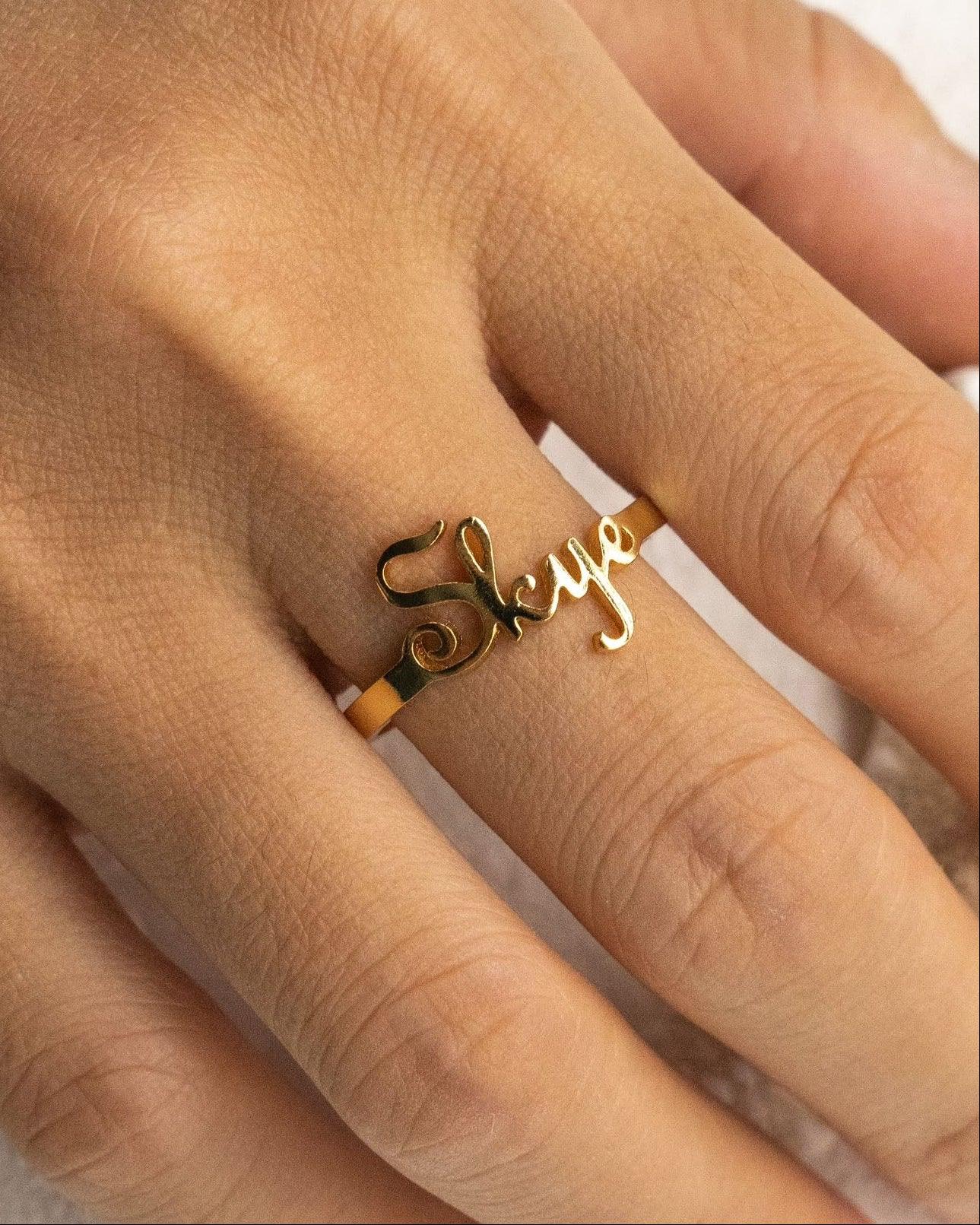 Personalized 18K Gold Vermeil Letter Ring — Custom Initial Jewelry - SOLIS MOOD