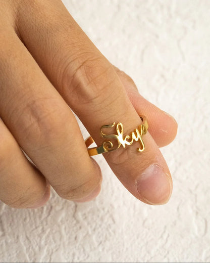Personalized 18K Gold Vermeil Letter Ring — Custom Initial Jewelry - SOLIS MOOD