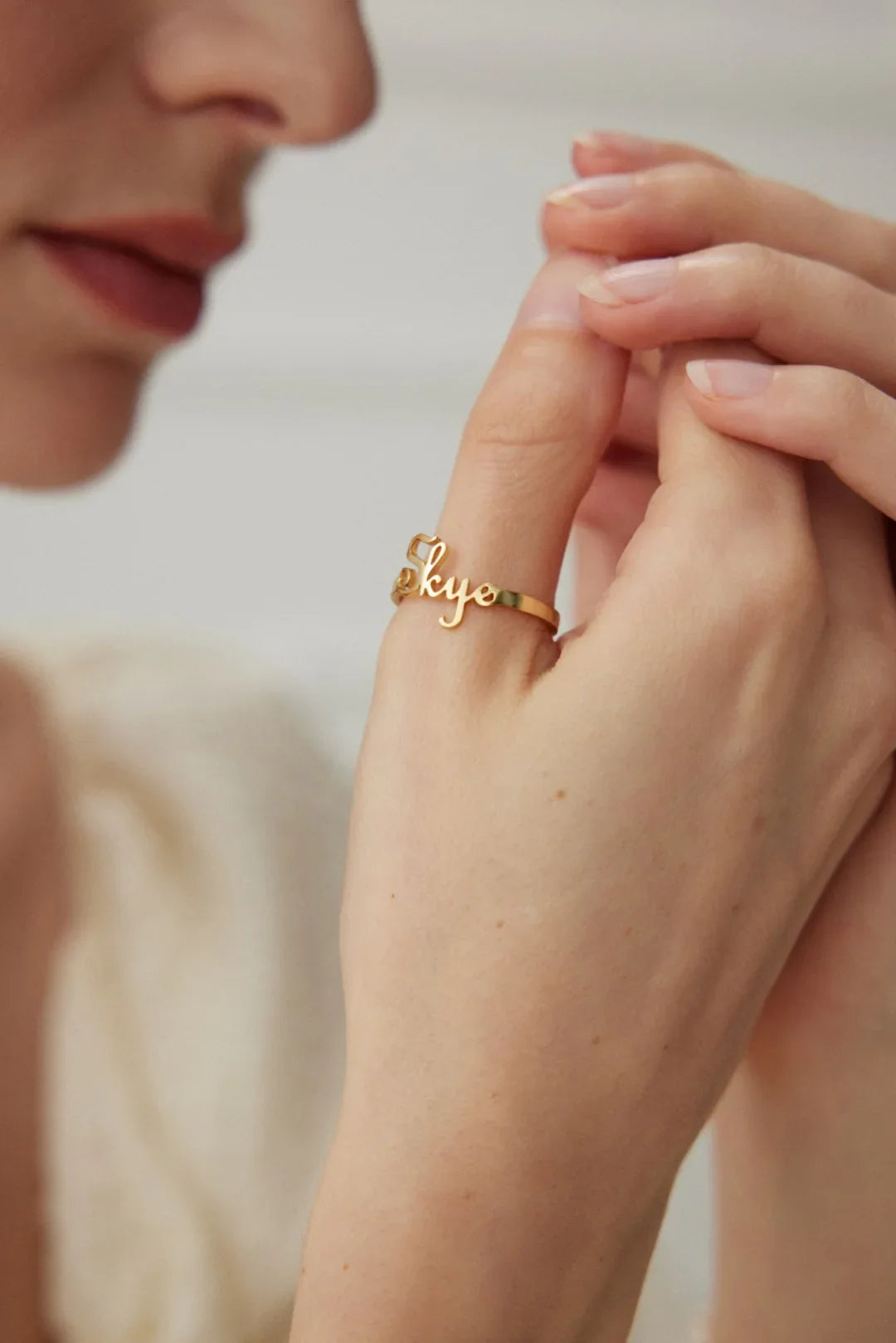 Personalized 18K Gold Vermeil Letter Ring — Custom Initial Jewelry - SOLIS MOOD