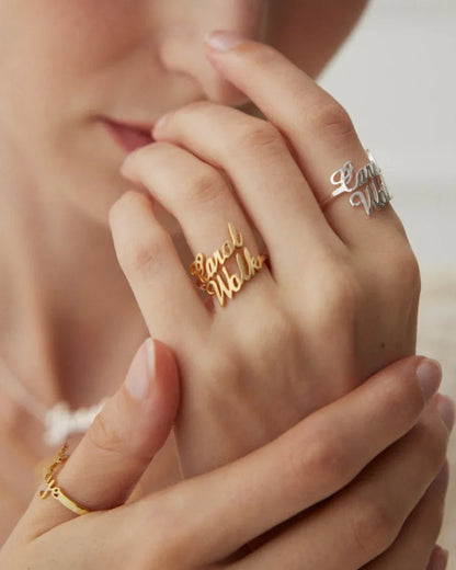 Personalized 18K Gold Vermeil Letter Ring — Custom Initial Jewelry - SOLIS MOOD