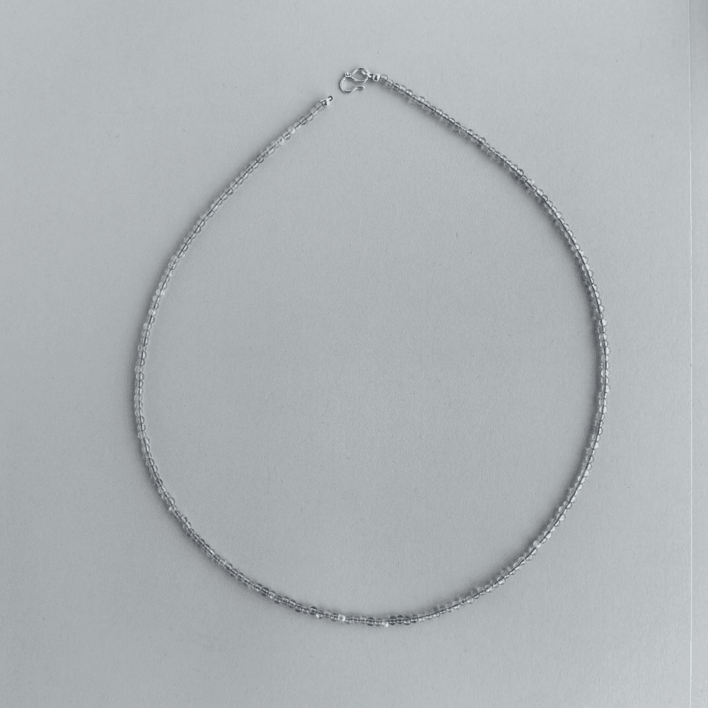 Gray Moonstone Choker Necklace – Minimalist 925 Silver Jewelry for Quiet Luxury - SOLIS