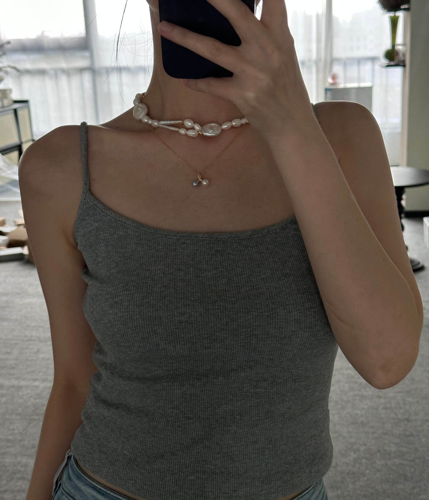 Celeste · Baroque Pearl Statement Necklace - SOLIS