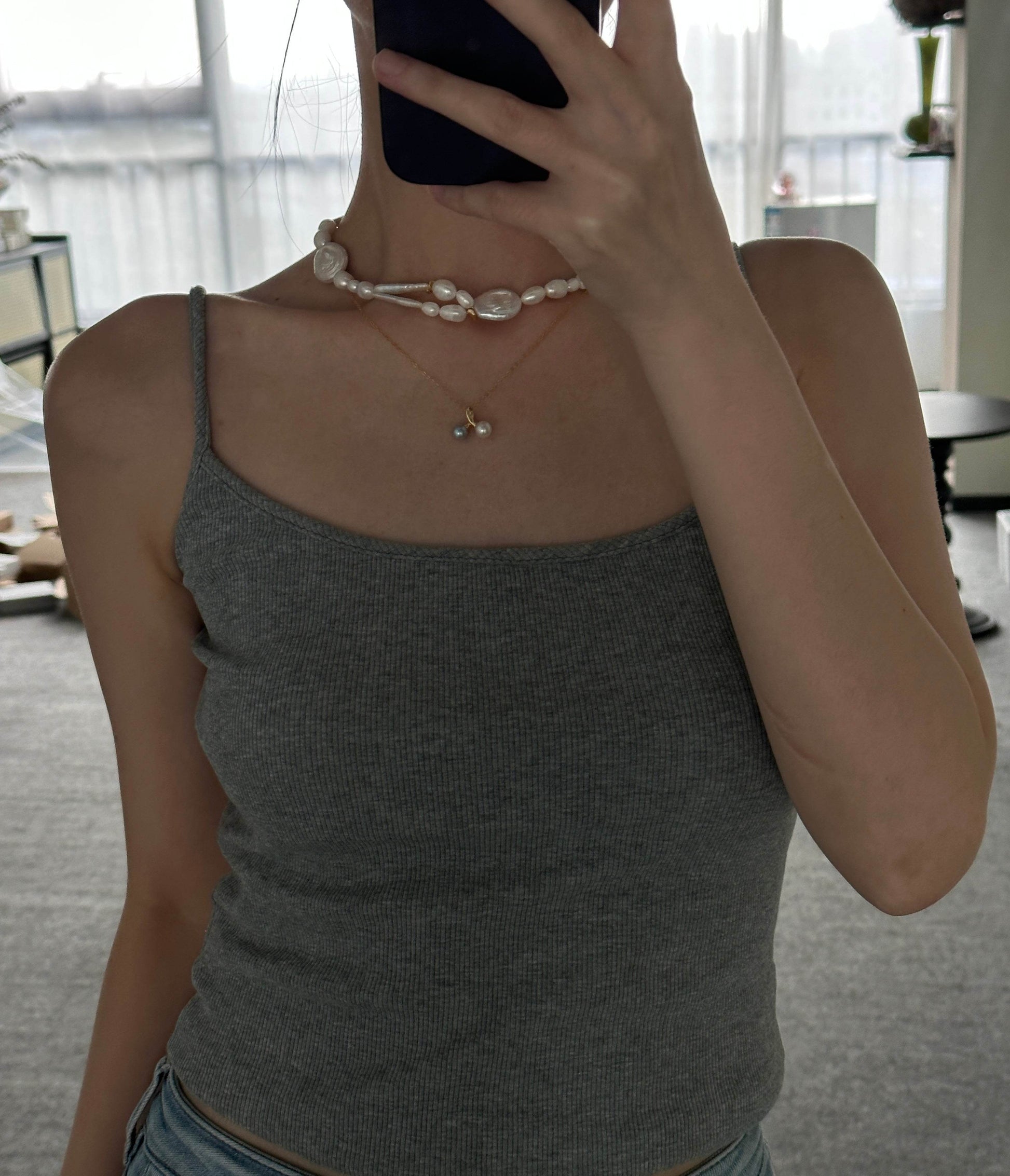 Celeste · Baroque Pearl Statement Necklace - SOLIS