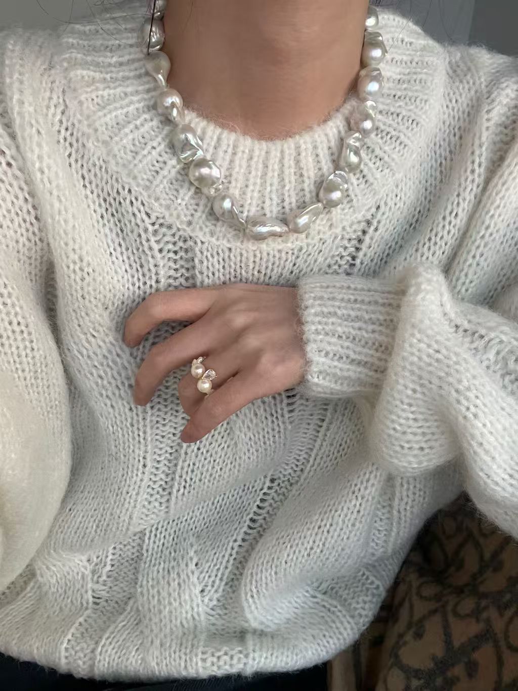 baroque-pearl-choker-sterling-silver