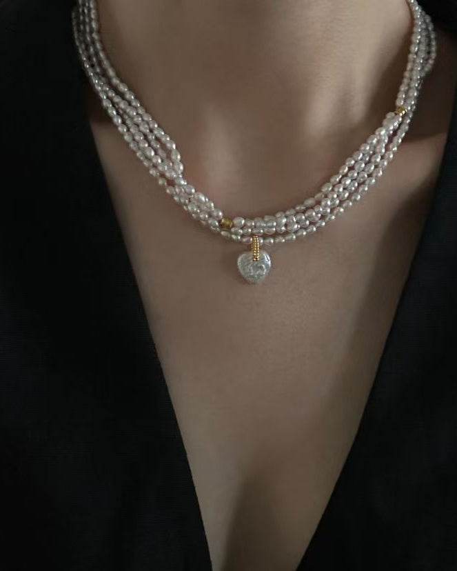 Triple Pink Pearl Dream Necklace - SOLIS