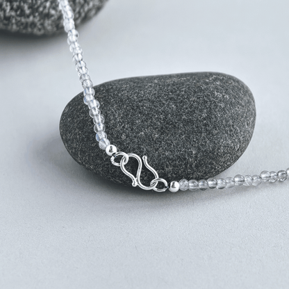 Gray Moonstone Choker Necklace – Minimalist 925 Silver Jewelry for Quiet Luxury - SOLIS