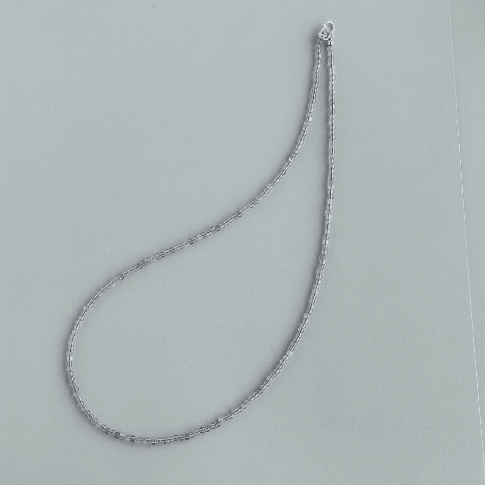 Gray Moonstone Choker Necklace – Minimalist 925 Silver Jewelry for Quiet Luxury - SOLIS