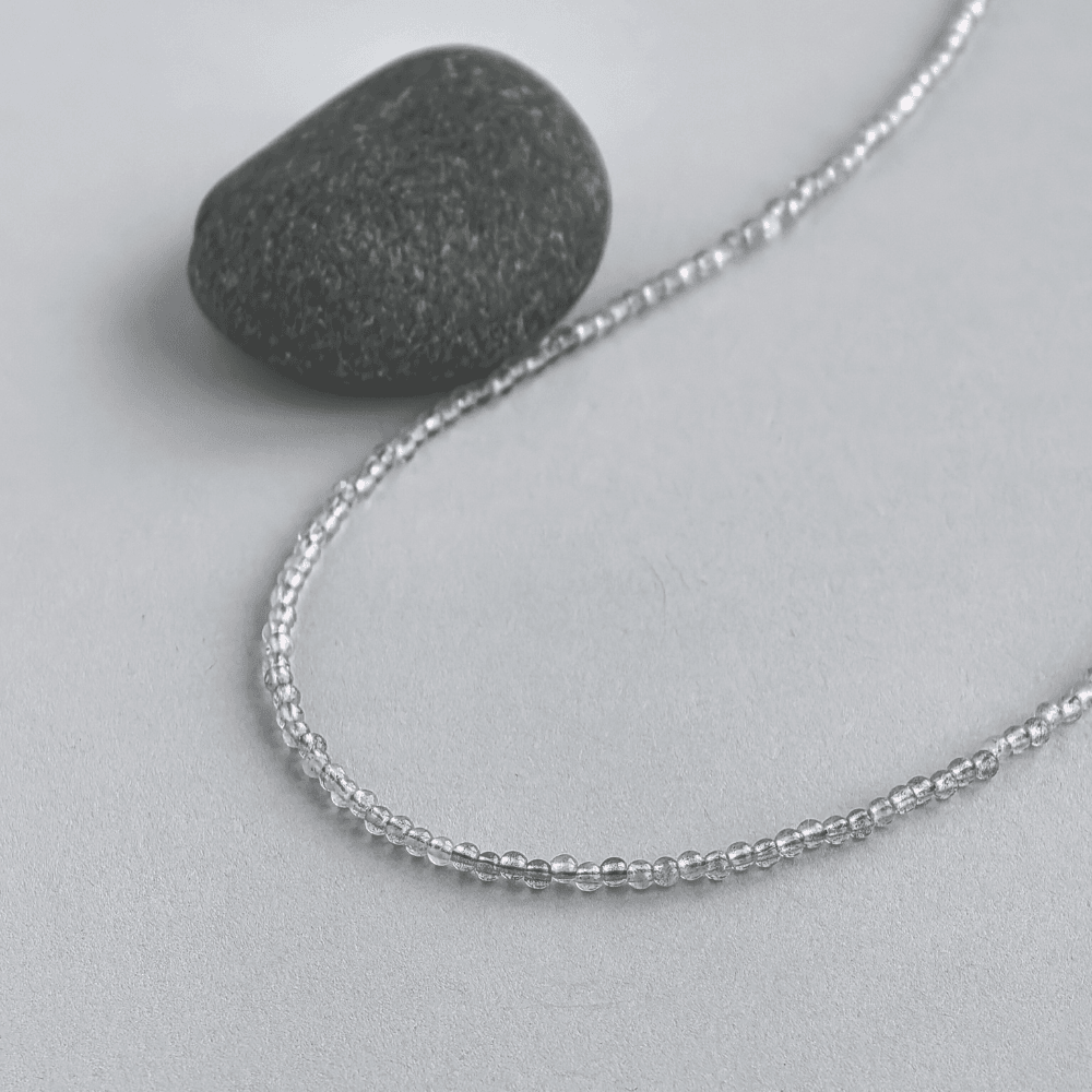 Gray Moonstone Choker Necklace – Minimalist 925 Silver Jewelry for Quiet Luxury - SOLIS