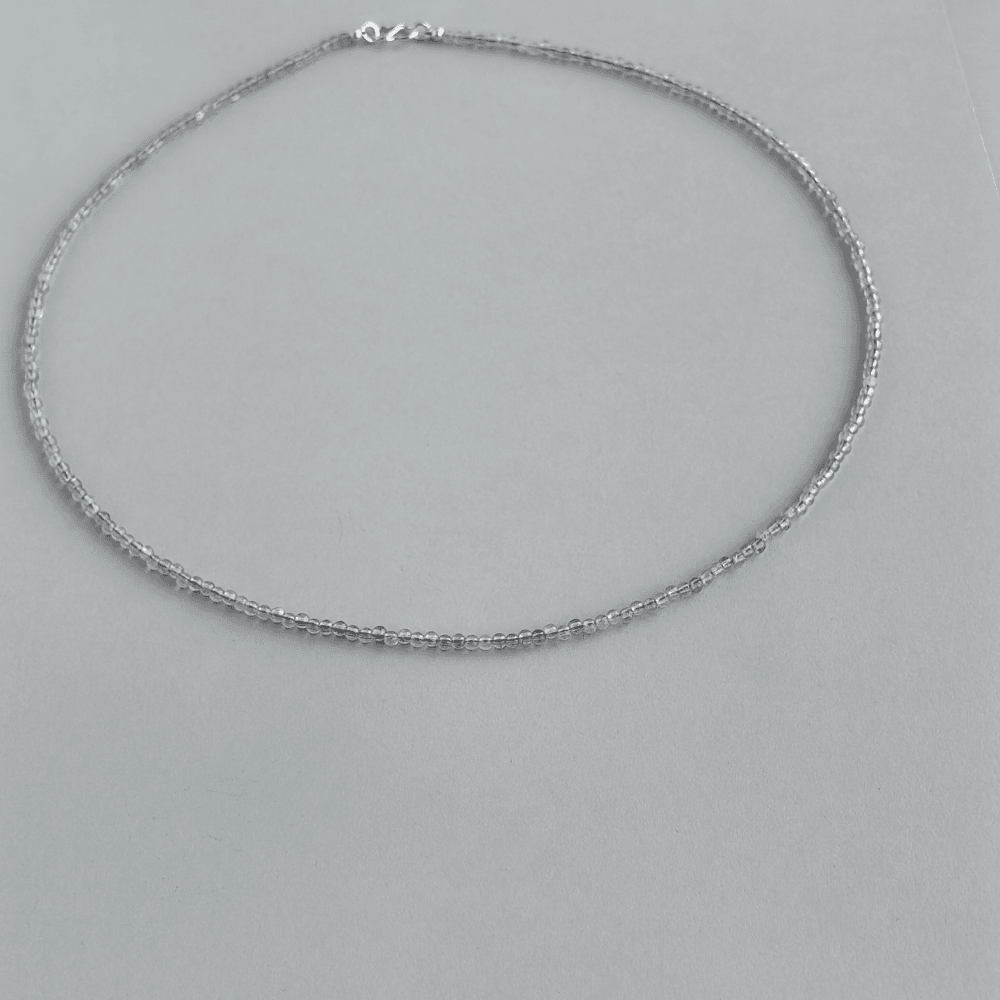 Gray Moonstone Choker Necklace – Minimalist 925 Silver Jewelry for Quiet Luxury - SOLIS