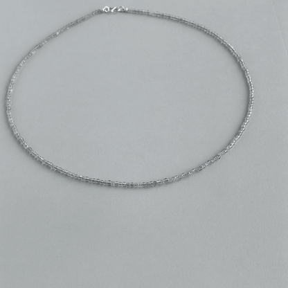 Gray Moonstone Choker Necklace – Minimalist 925 Silver Jewelry for Quiet Luxury - SOLIS