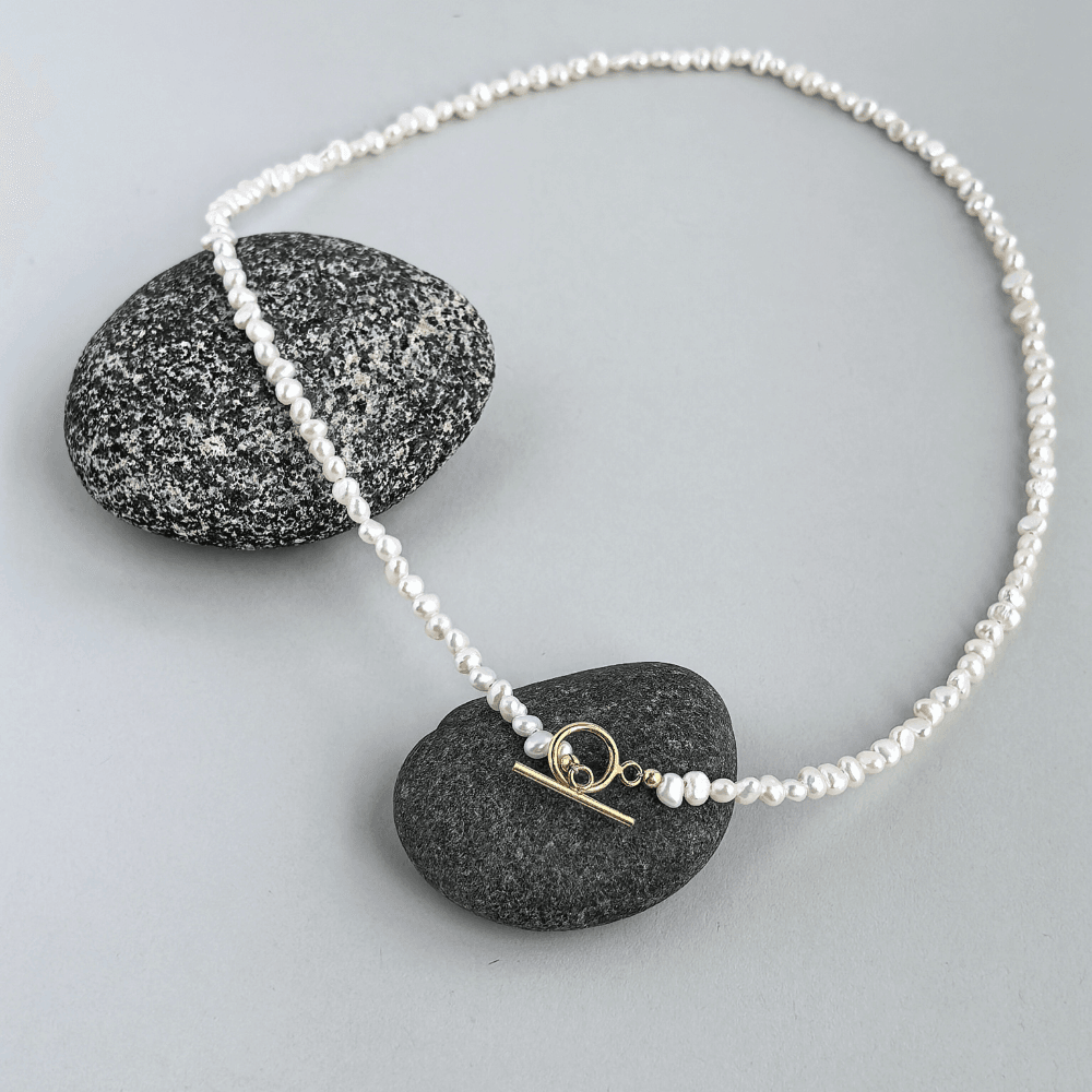 Baroque Pearl Necklace – Handmade in 14k Gold · Solis Jewelry - SOLIS