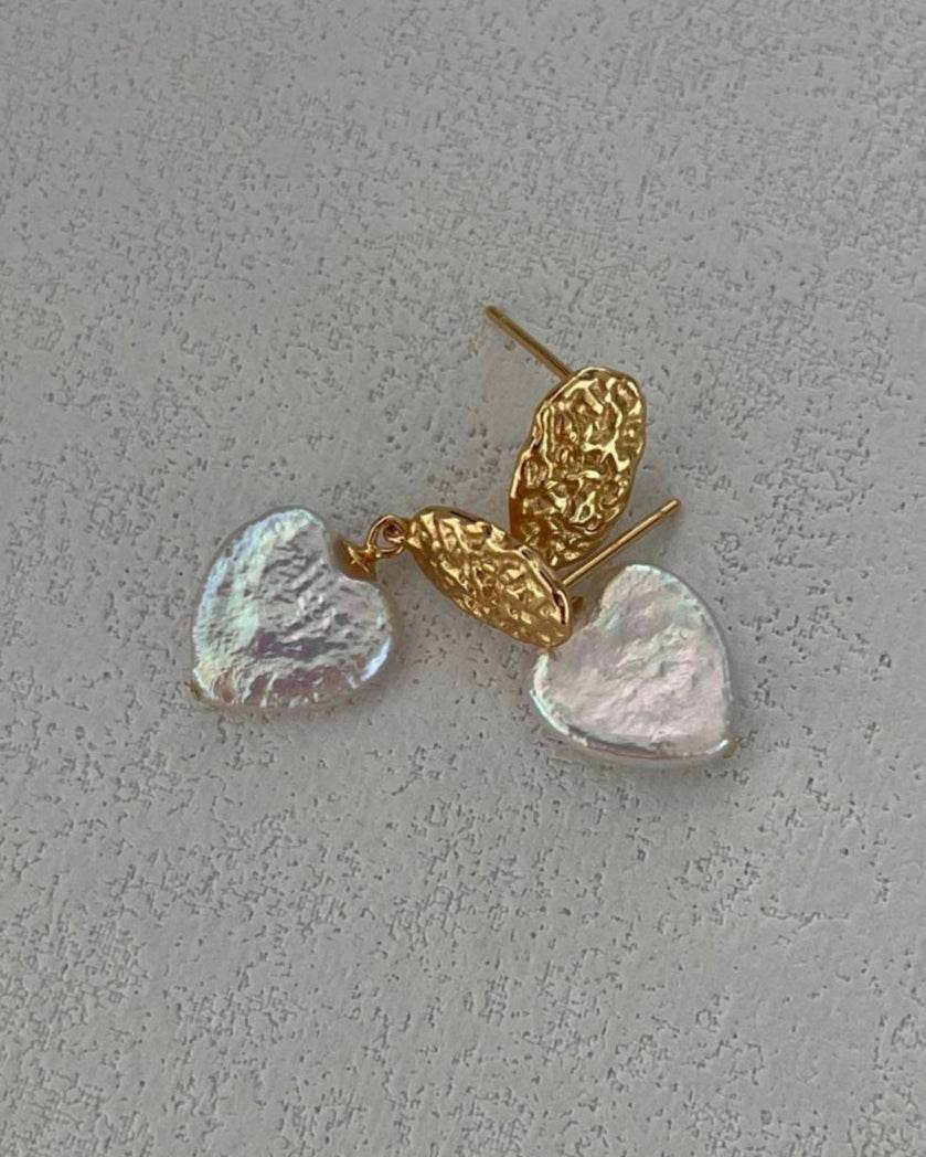 Heart of Pearl Earrings – 18K Gold Vermeil - SOLIS